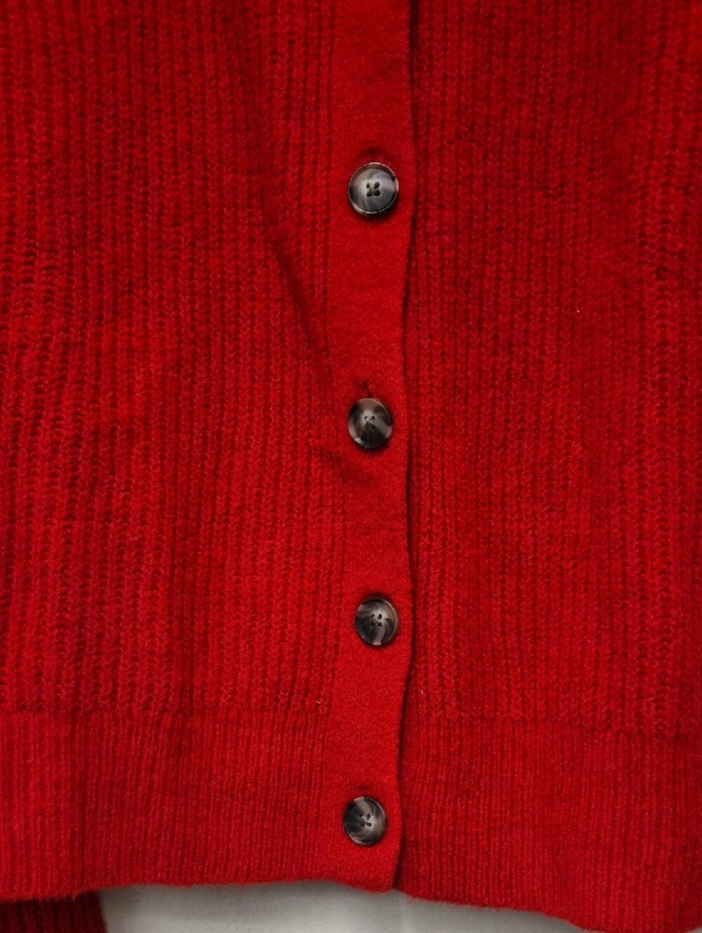 Universal Thread Red Ribbed Button-Front Cardigan | Size XL - Picture 4 of 7